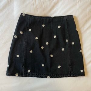 GB Embroidered Floral Denim Skirt